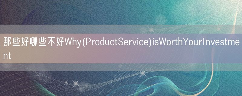 <strong>那些好哪些不好Why(ProductService)isWorthYourInvestment</strong>